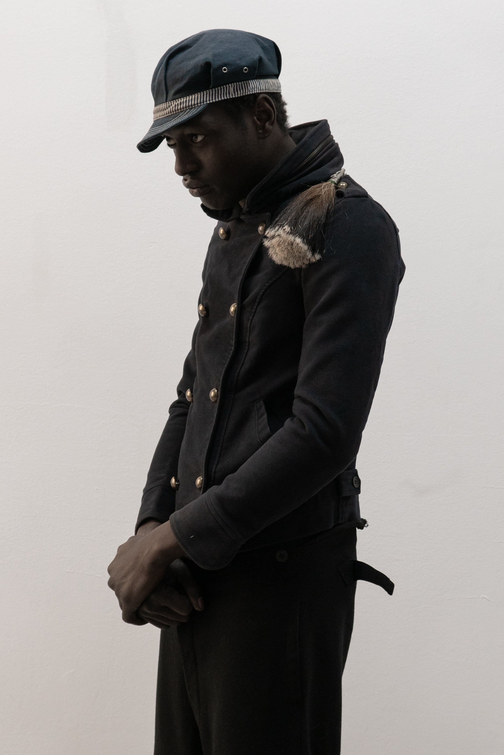 italian designer double breasted moleskin jacket