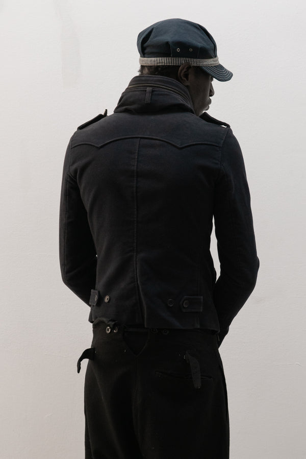 italian designer double breasted moleskin jacket