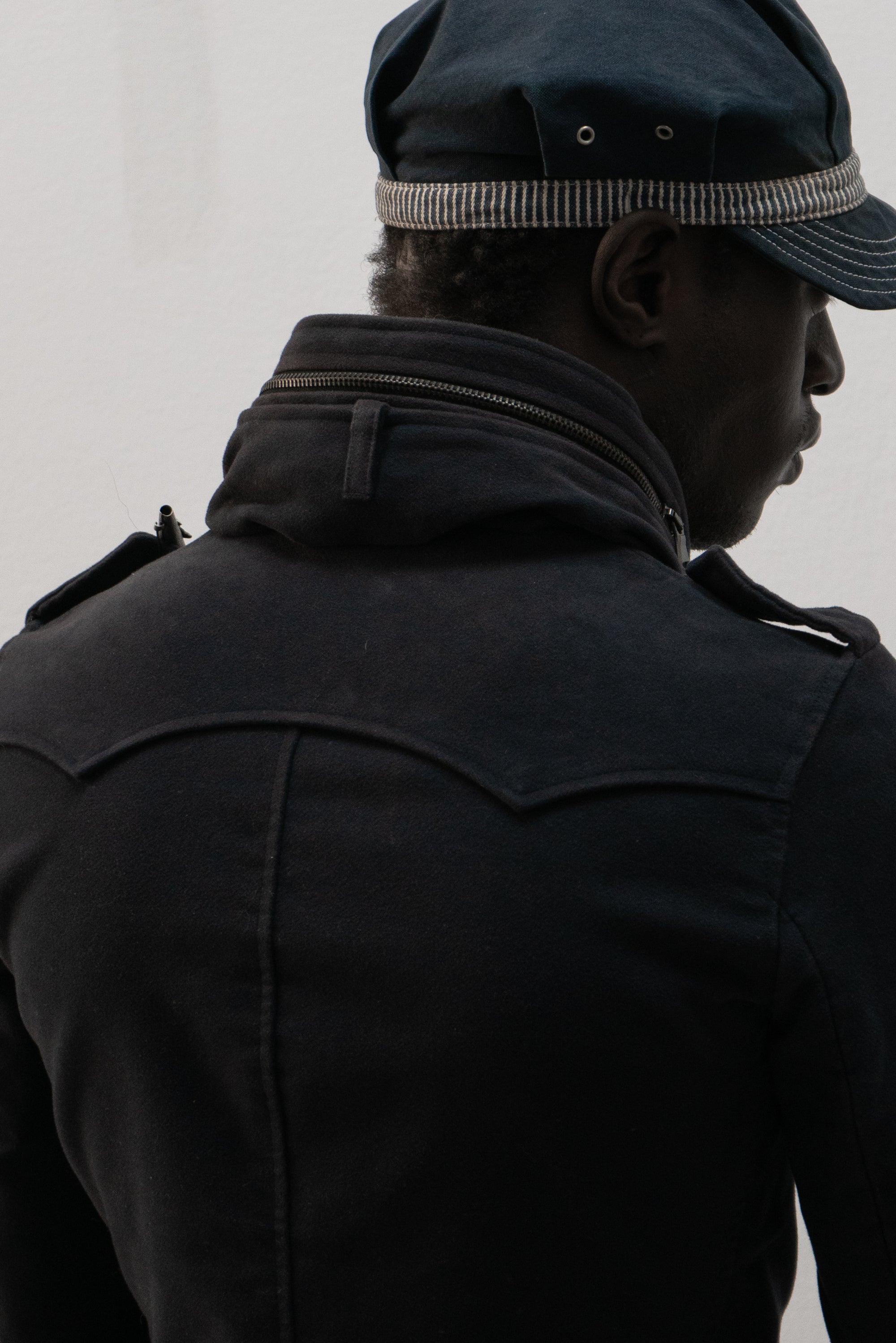 italian designer double breasted moleskin jacket