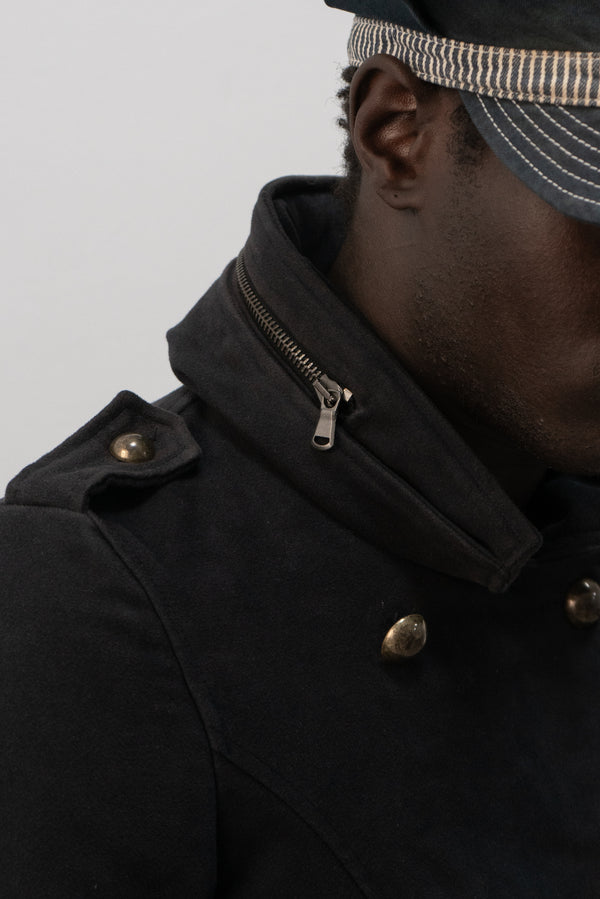 italian designer double breasted moleskin jacket