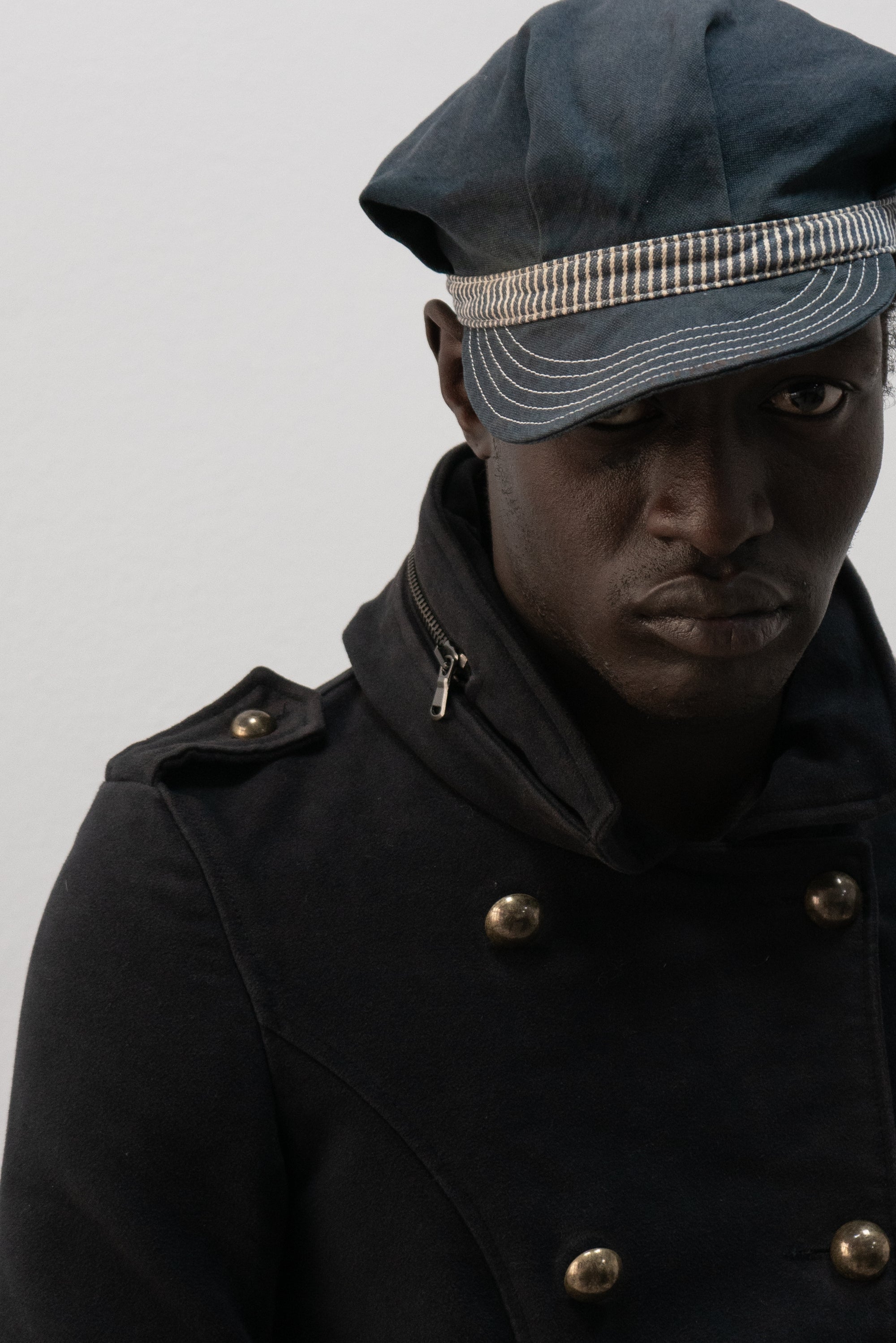 italian designer double breasted moleskin jacket