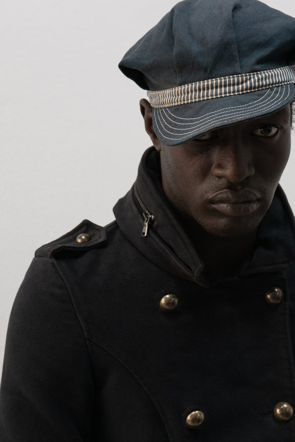 italian designer double breasted moleskin jacket
