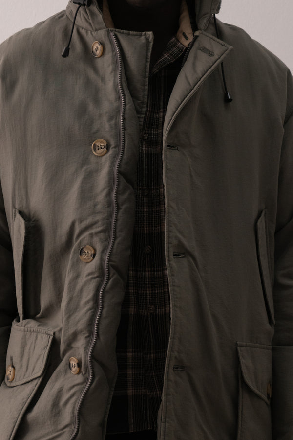 italian goose down coat with fur trim