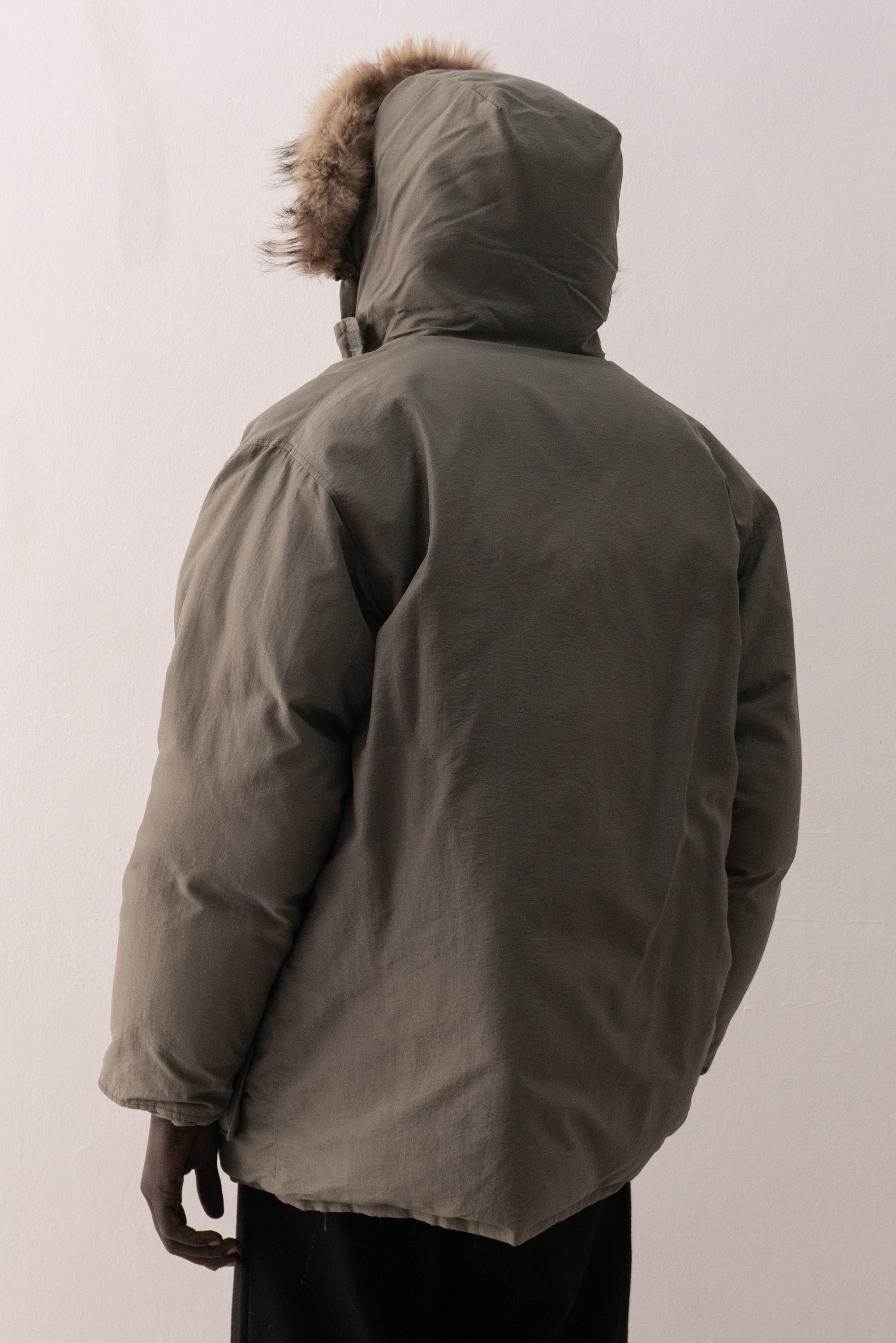 italian goose down coat with fur trim