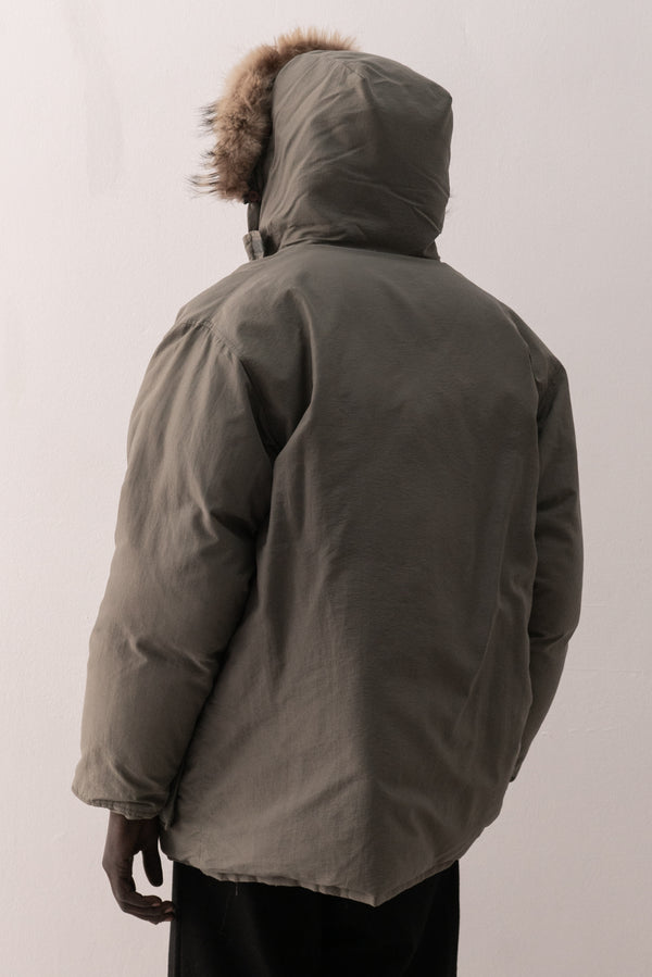 italian goose down coat with fur trim