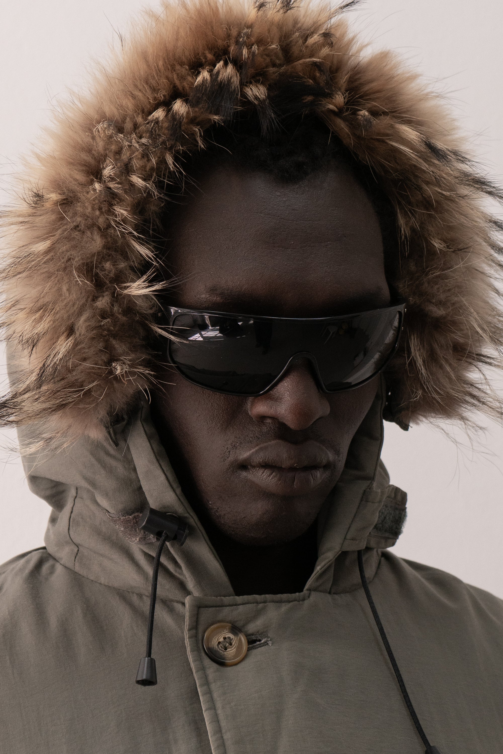 italian goose down coat with fur trim