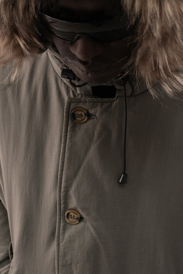 italian goose down coat with fur trim