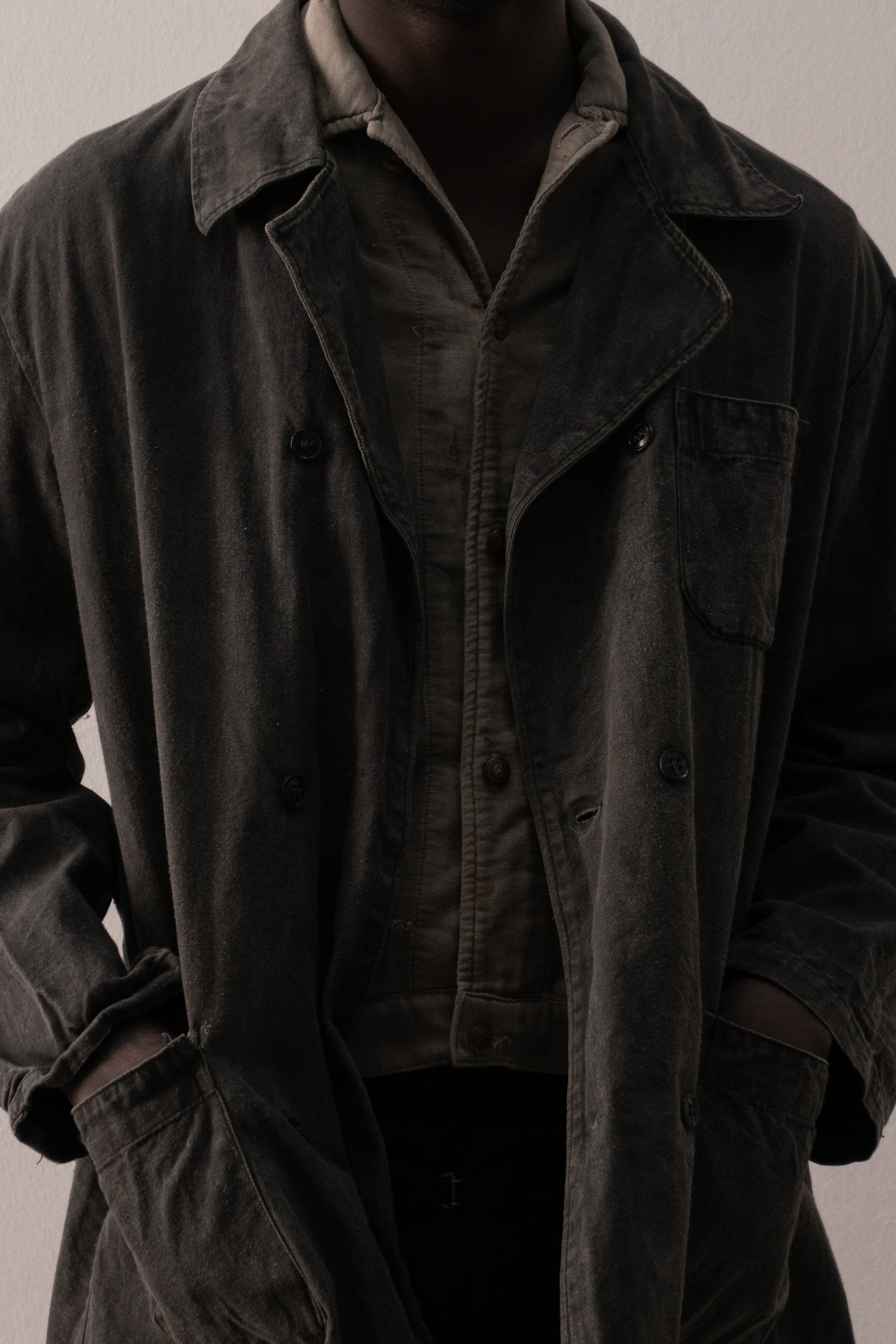 1960s ussr heringbone painter coat