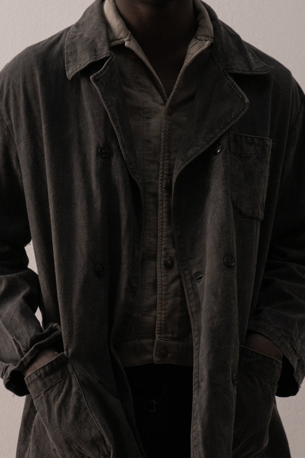 1960s ussr heringbone painter coat