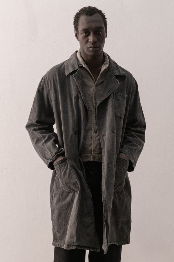 1960s ussr heringbone painter coat