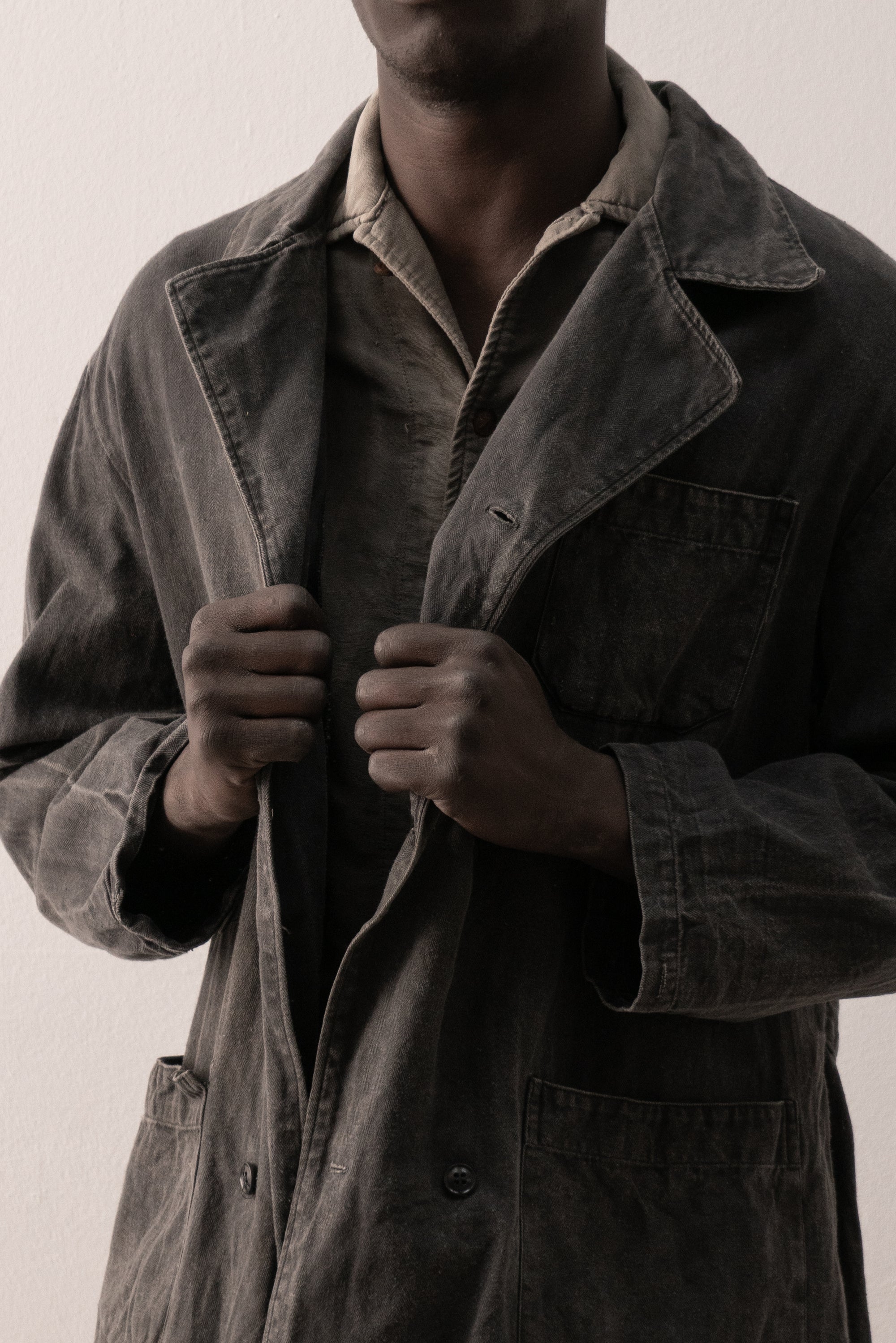 1960s ussr heringbone painter coat