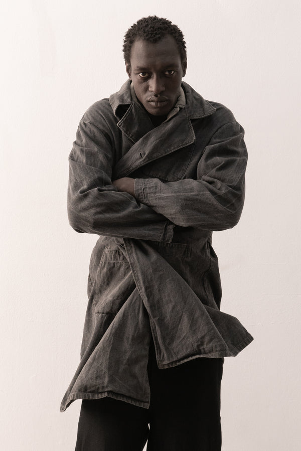 1960s ussr heringbone painter coat