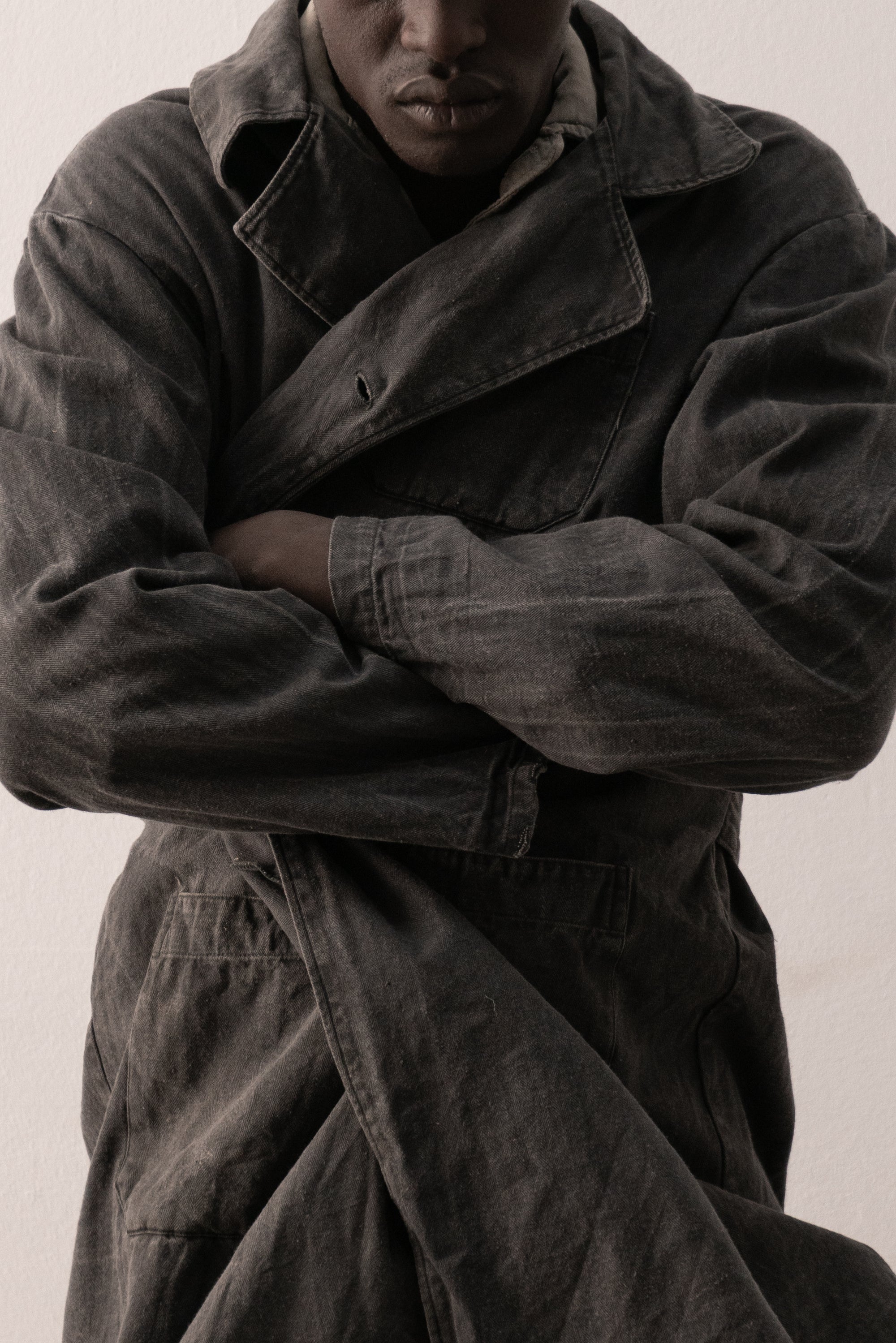 1960s ussr heringbone painter coat