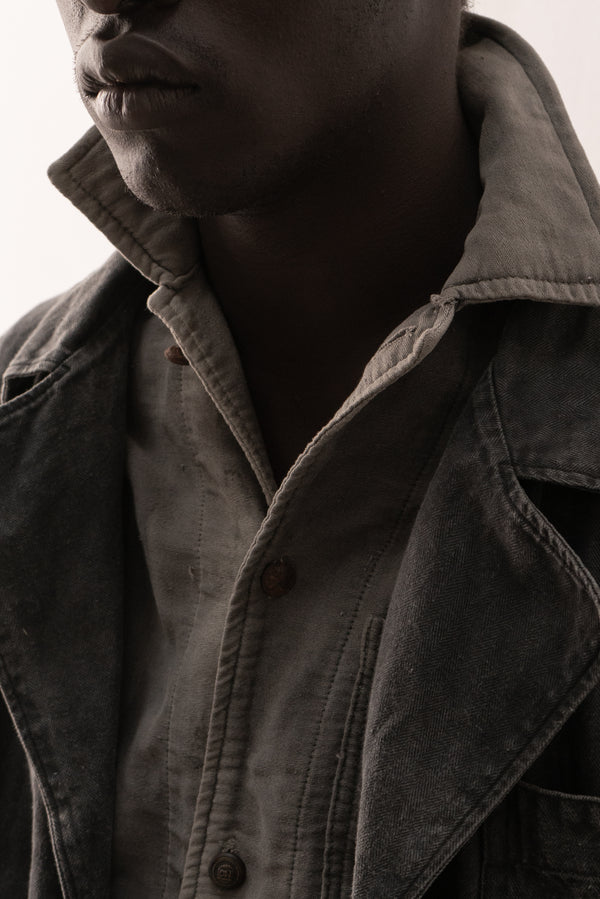 1960s ussr heringbone painter coat