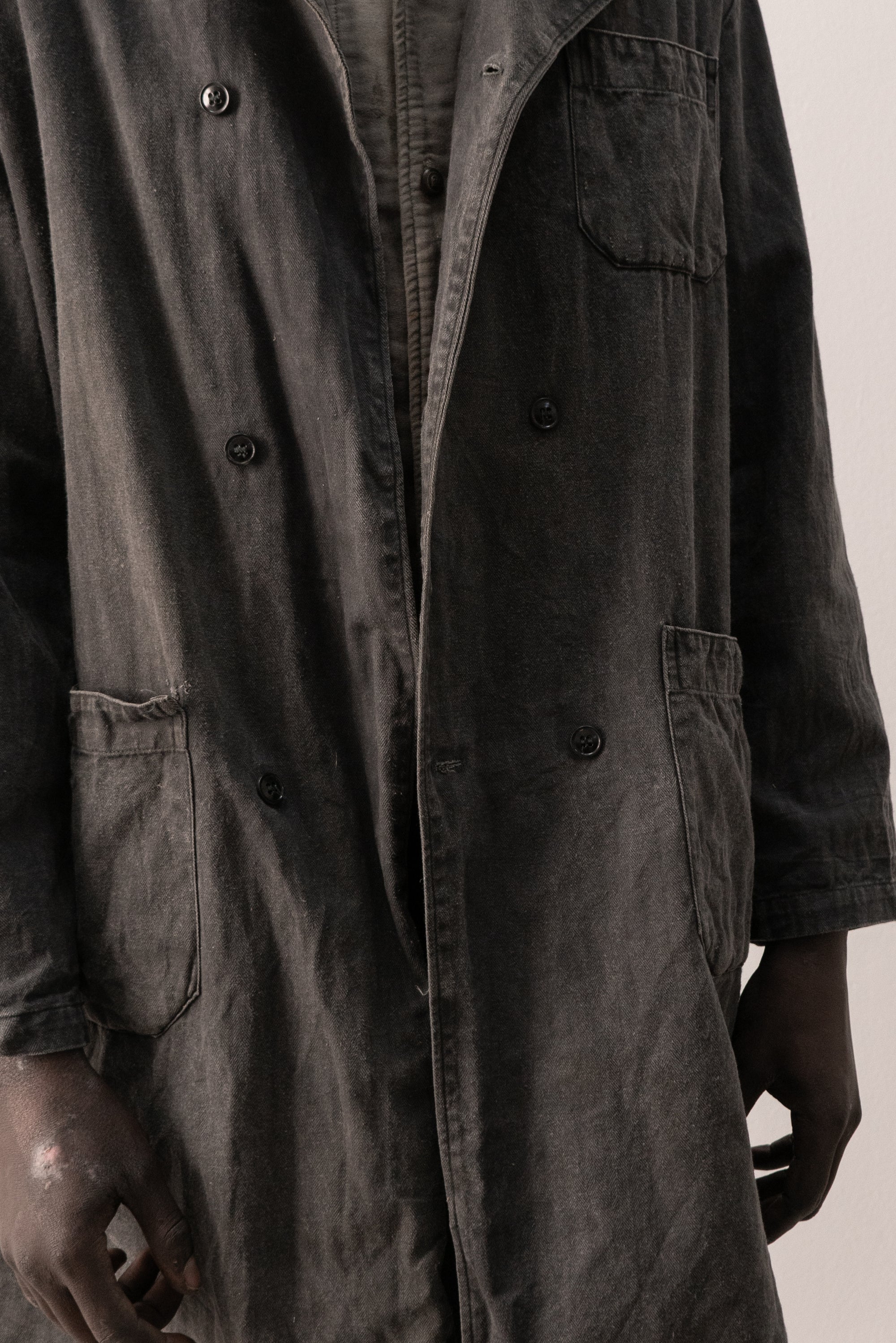 1960s ussr heringbone painter coat