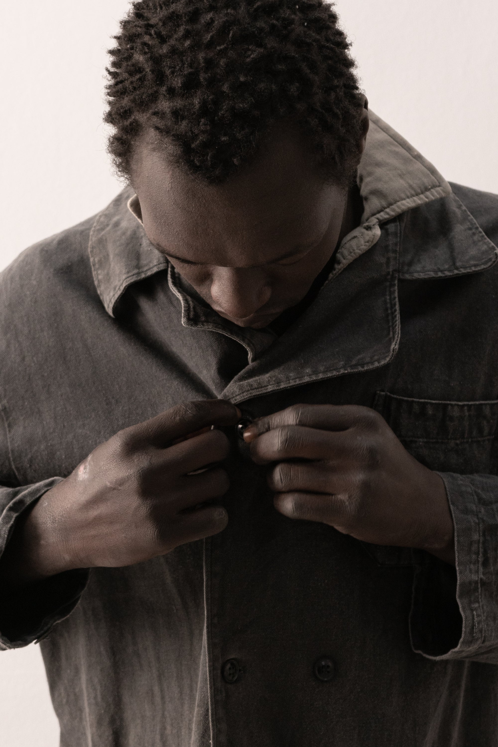 1960s ussr heringbone painter coat