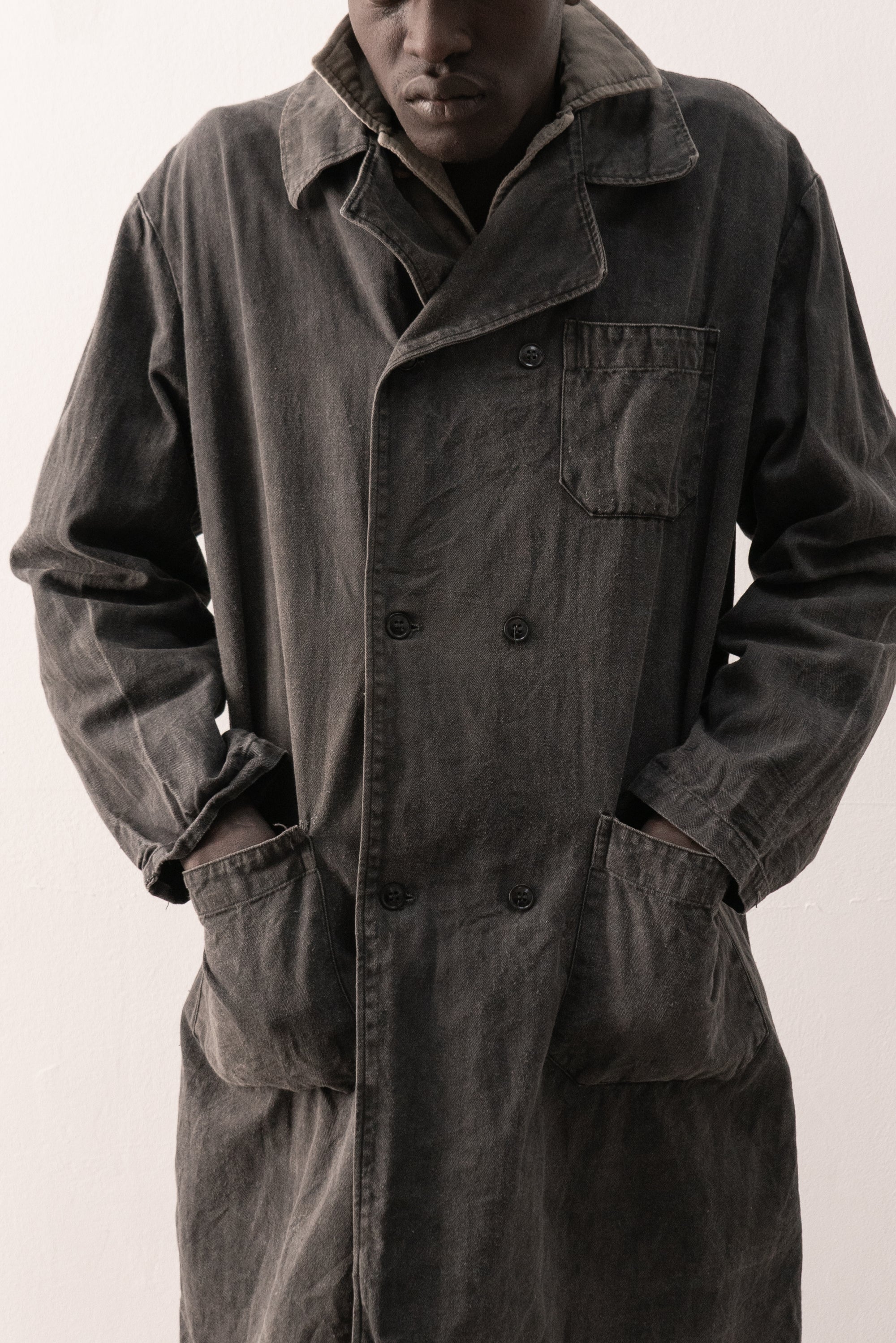 1960s ussr heringbone painter coat