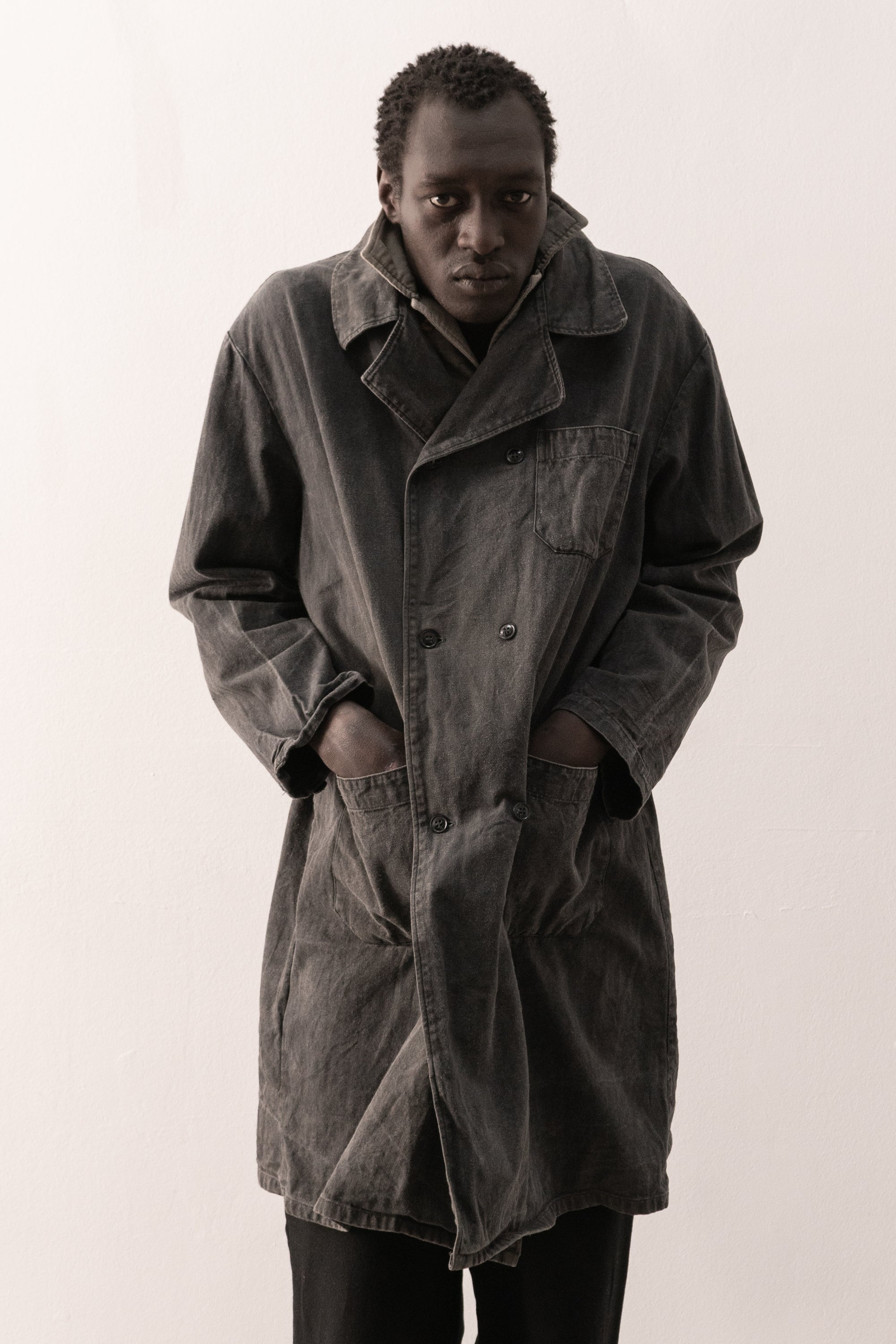 1960s ussr heringbone painter coat