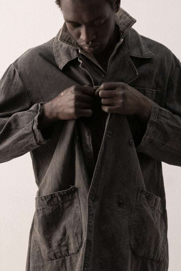 1960s ussr heringbone painter coat