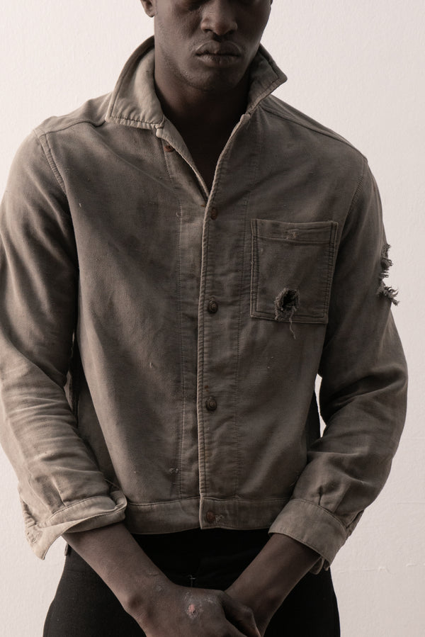 1940s ussr moleskin button-up shirt