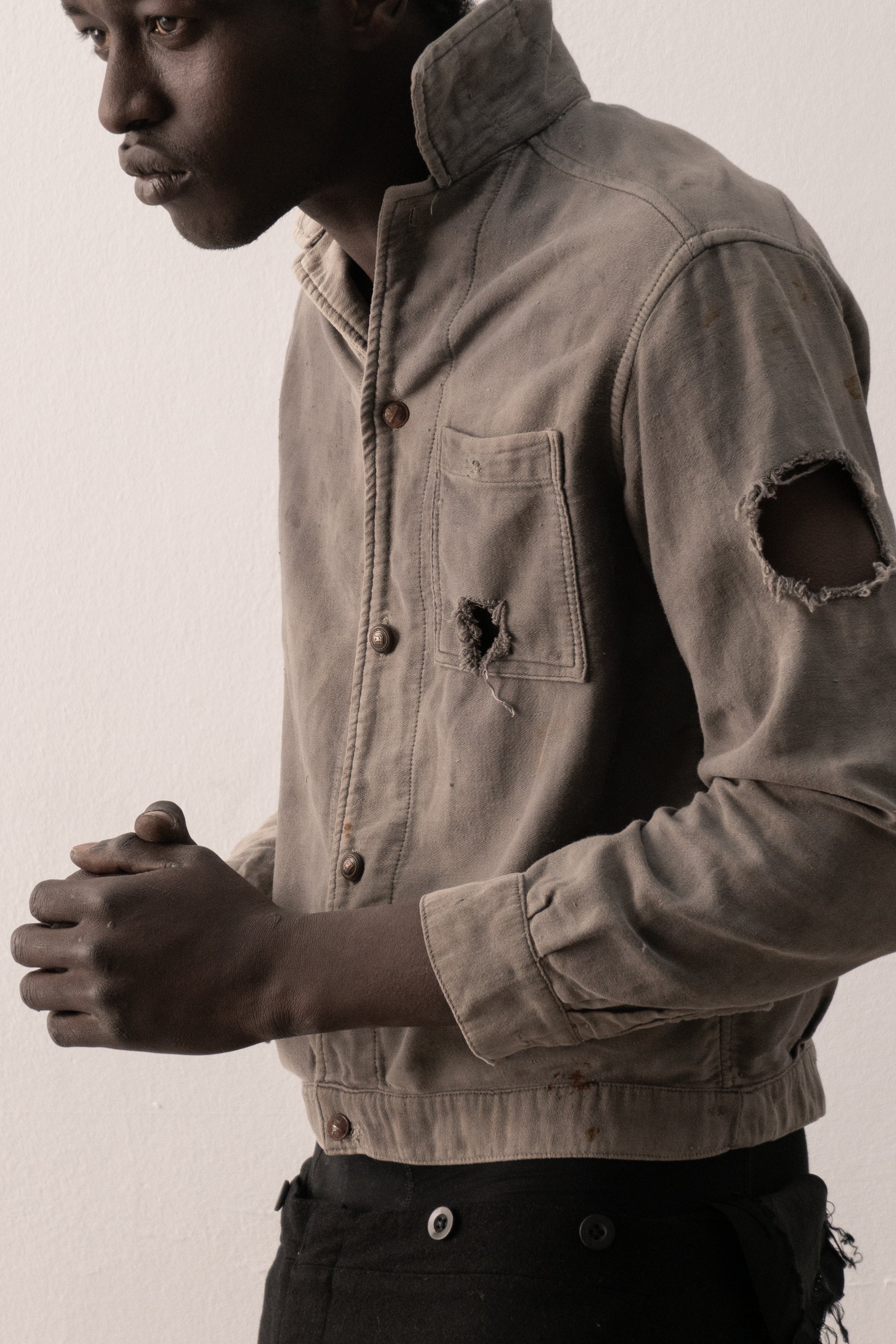 1940s ussr moleskin button-up shirt