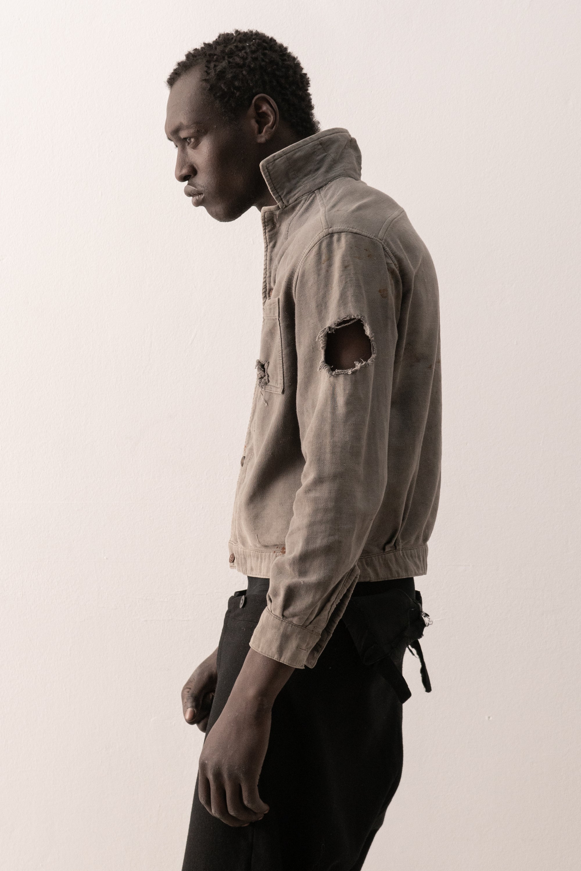 1940s ussr moleskin button-up shirt