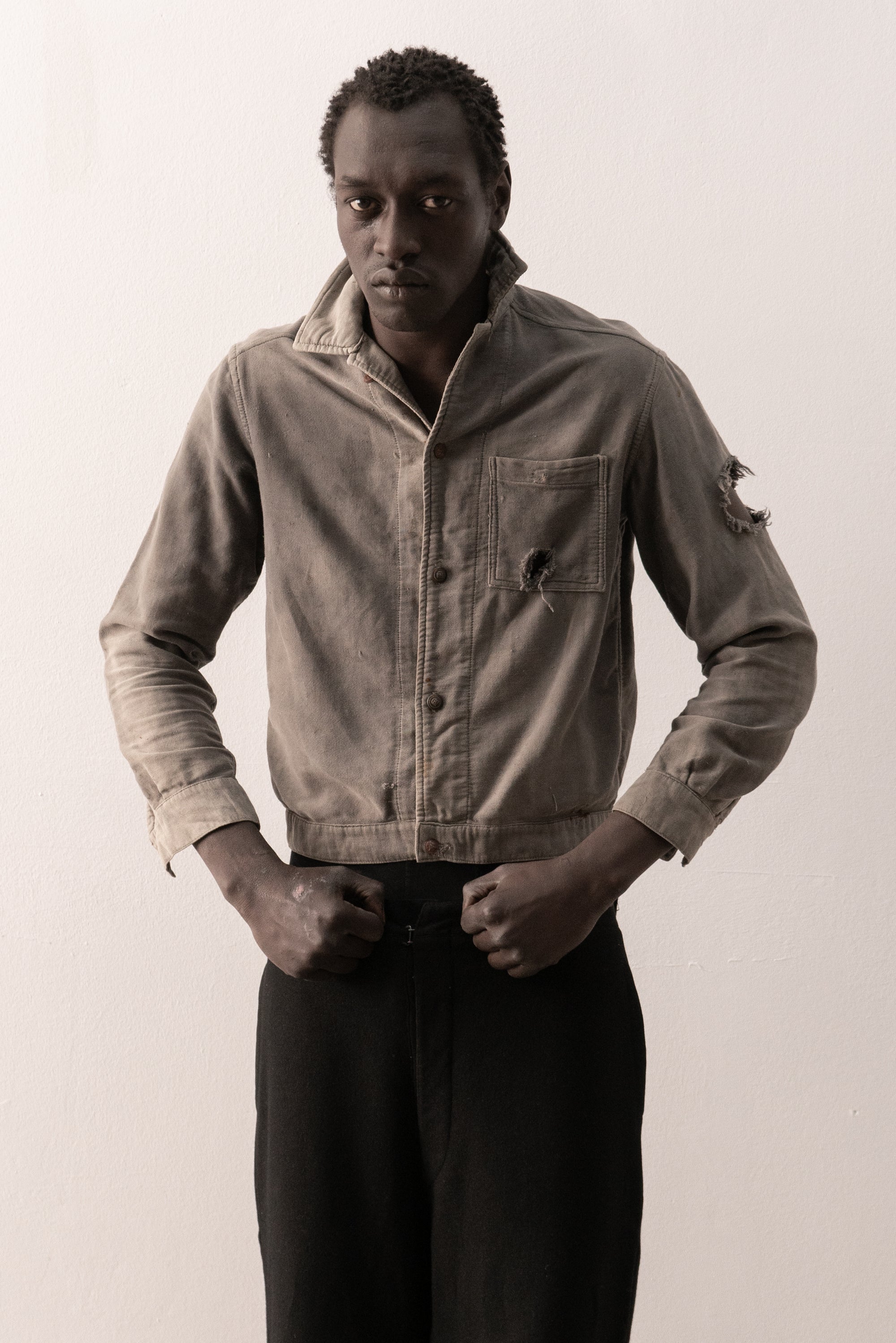 1940s ussr moleskin button-up shirt