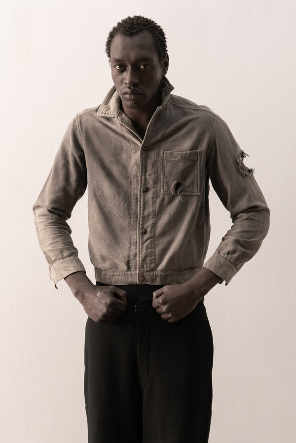 1940s ussr moleskin button-up shirt
