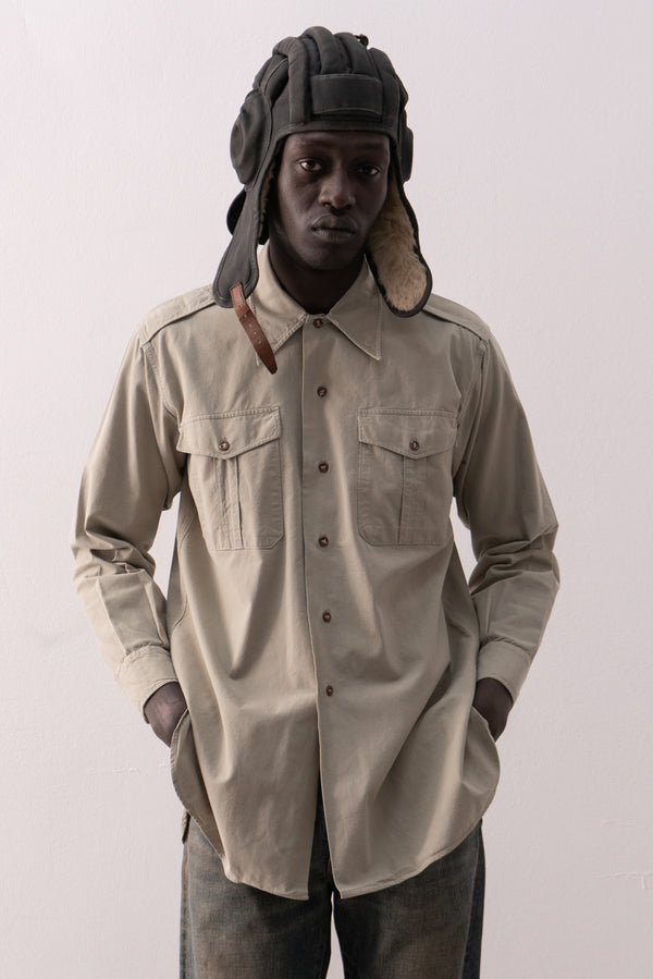 1960s swedish army button up shirt