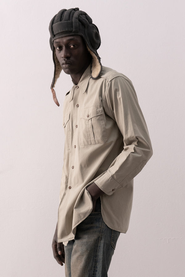 1960s swedish army button up shirt