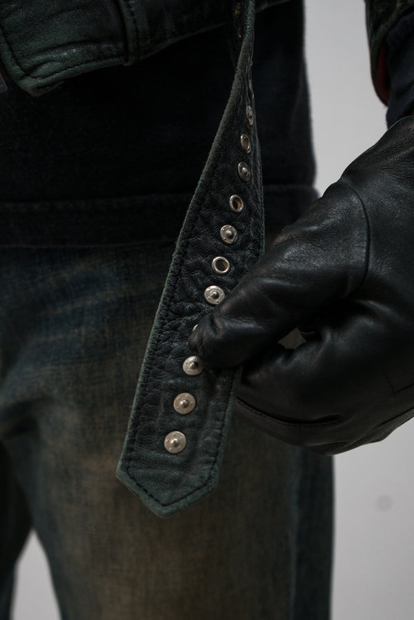 1970s french punk studded leather jacket