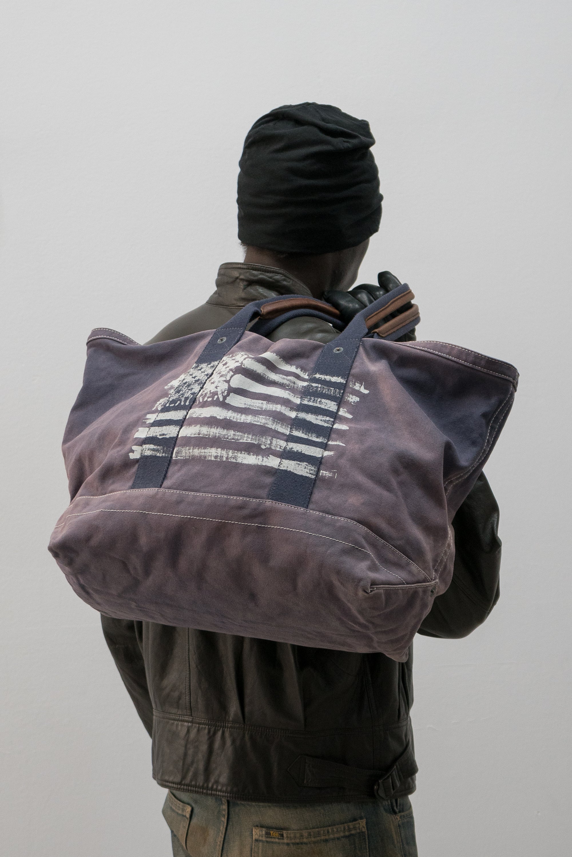 ralph lauren faded canvas coal bag