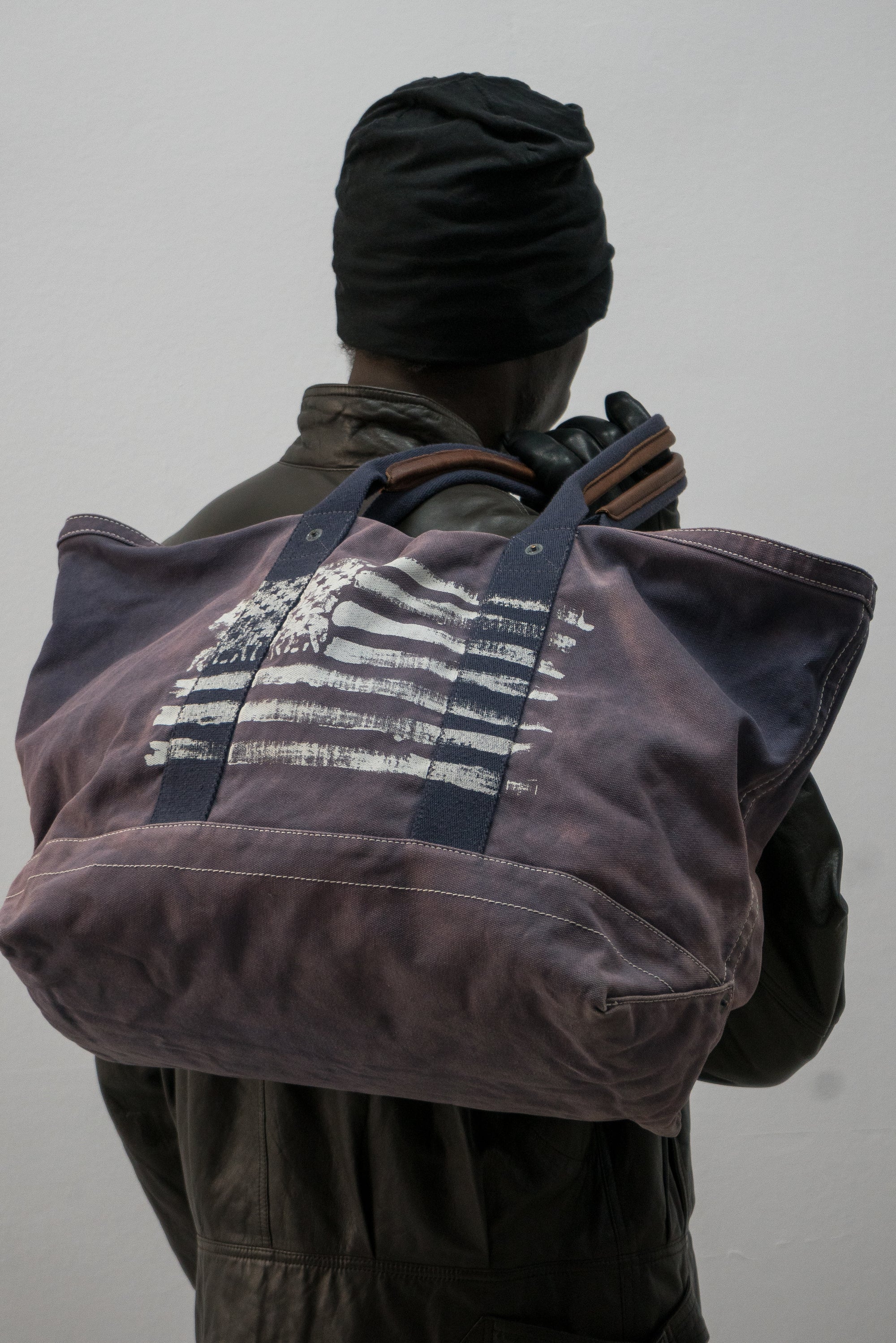 ralph lauren faded canvas coal bag