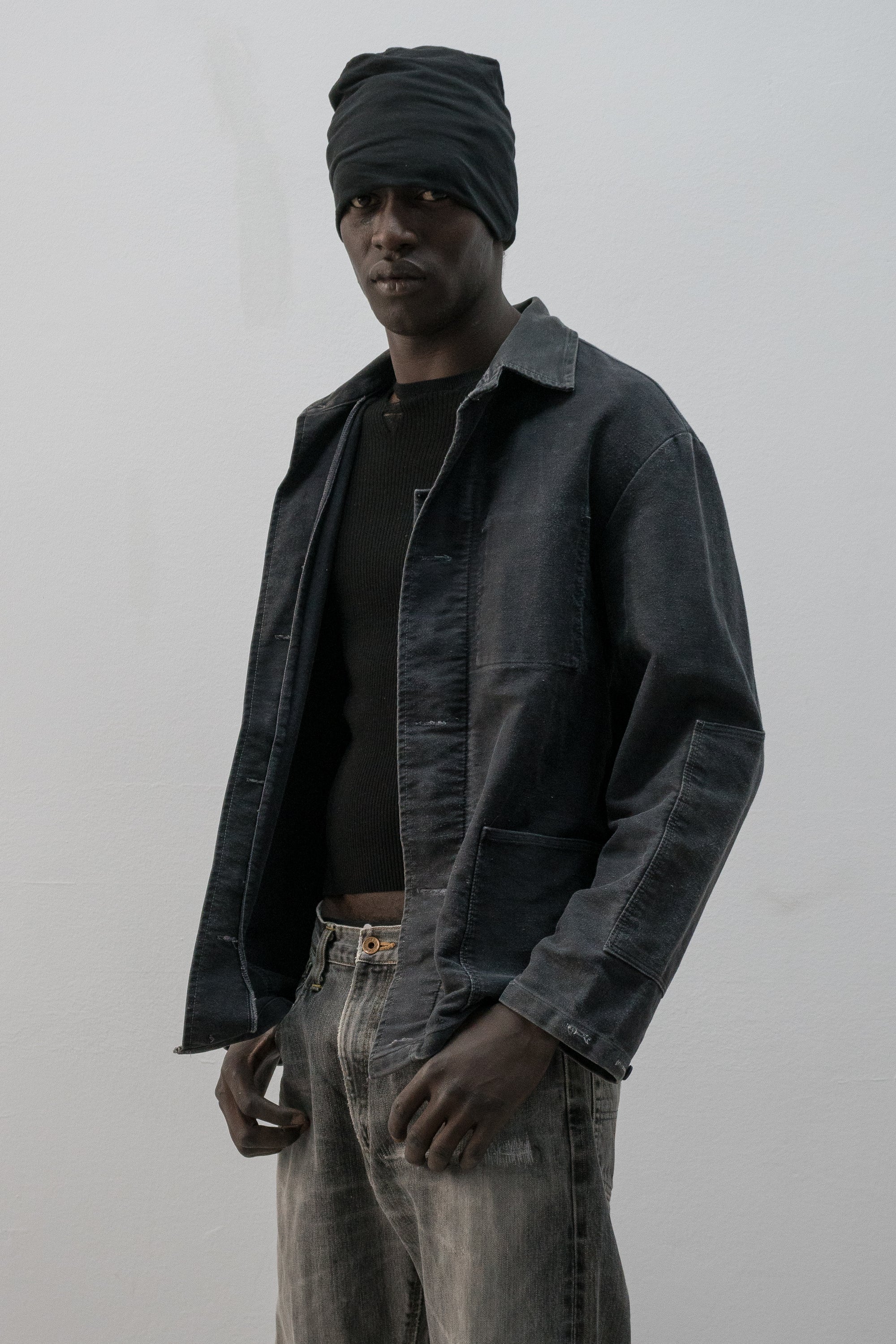 1960s ussr moleskin button-up chore jacket