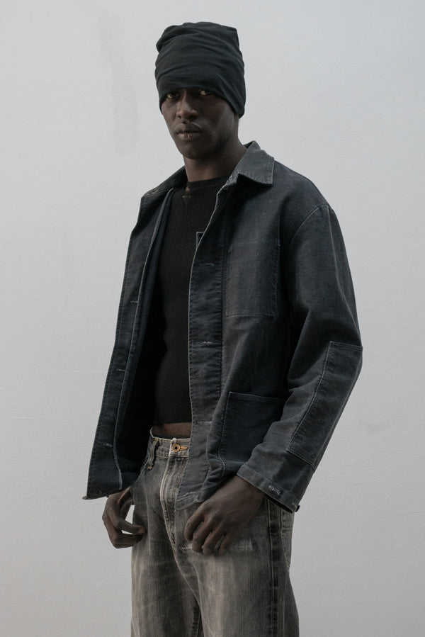 1960s ussr moleskin button-up chore jacket
