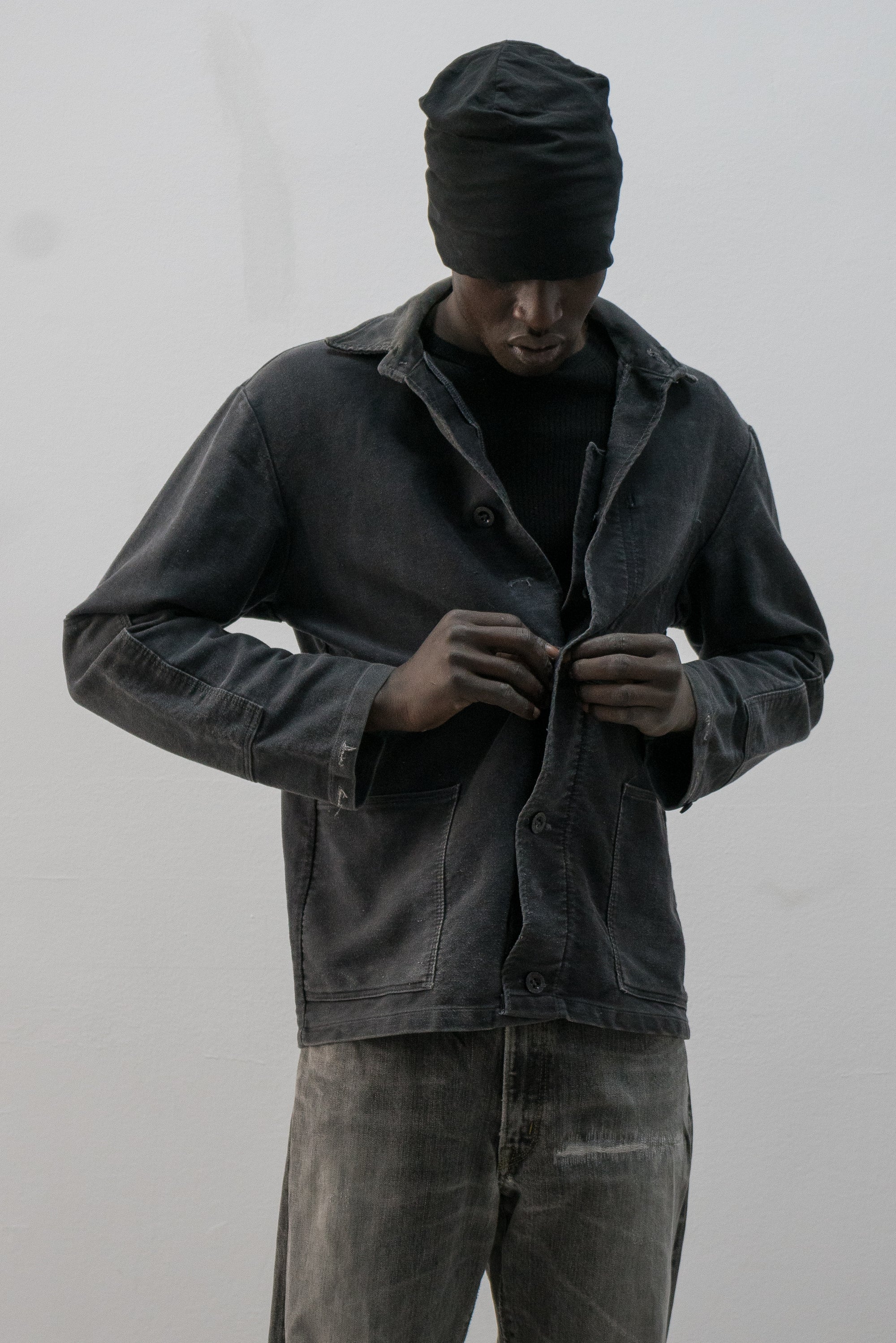 1960s ussr moleskin button-up chore jacket