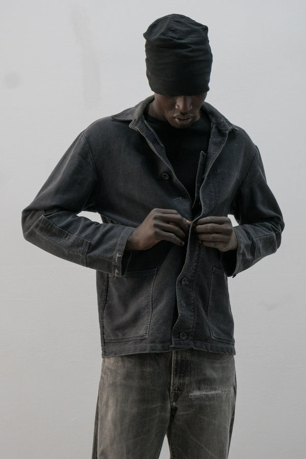 1960s ussr moleskin button-up chore jacket