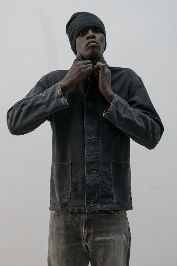 1960s ussr moleskin button-up chore jacket