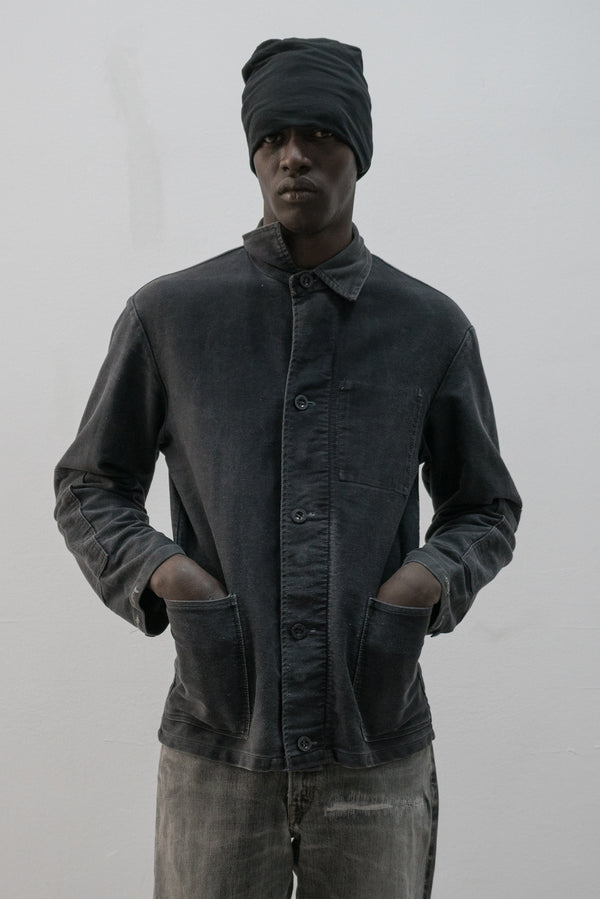 1960s ussr moleskin button-up chore jacket