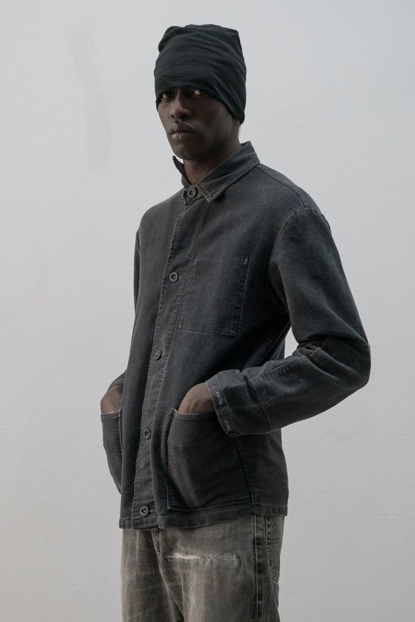 1960s ussr moleskin button-up chore jacket