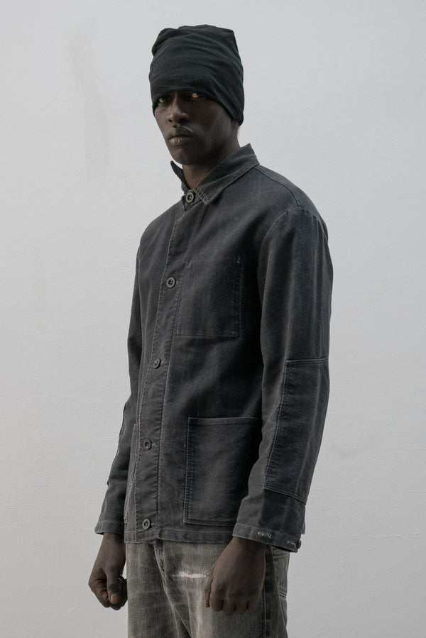 1960s ussr moleskin button-up chore jacket
