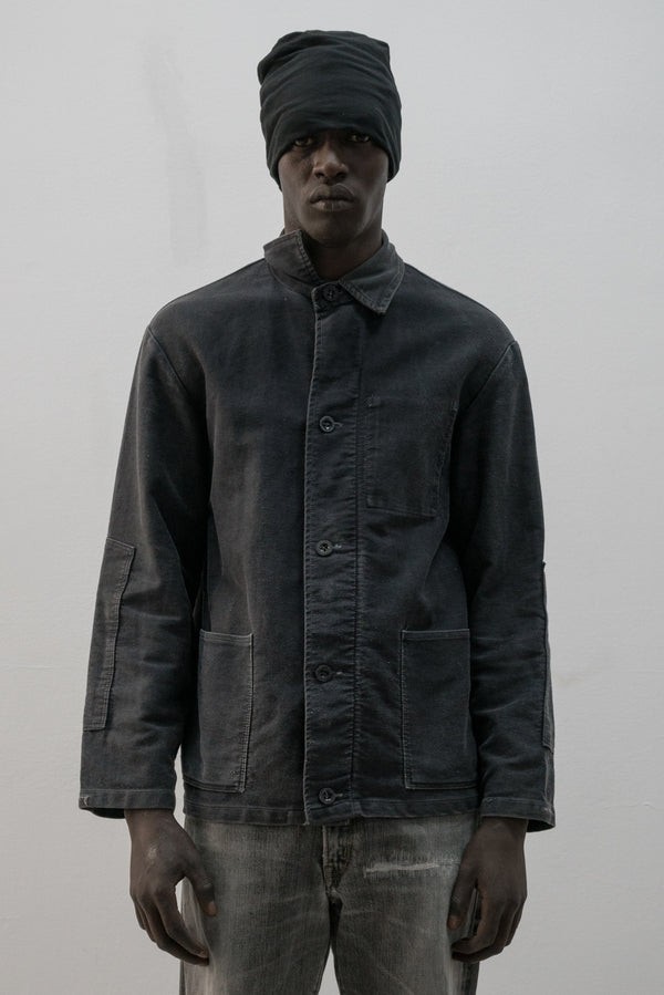 1960s ussr moleskin button-up chore jacket