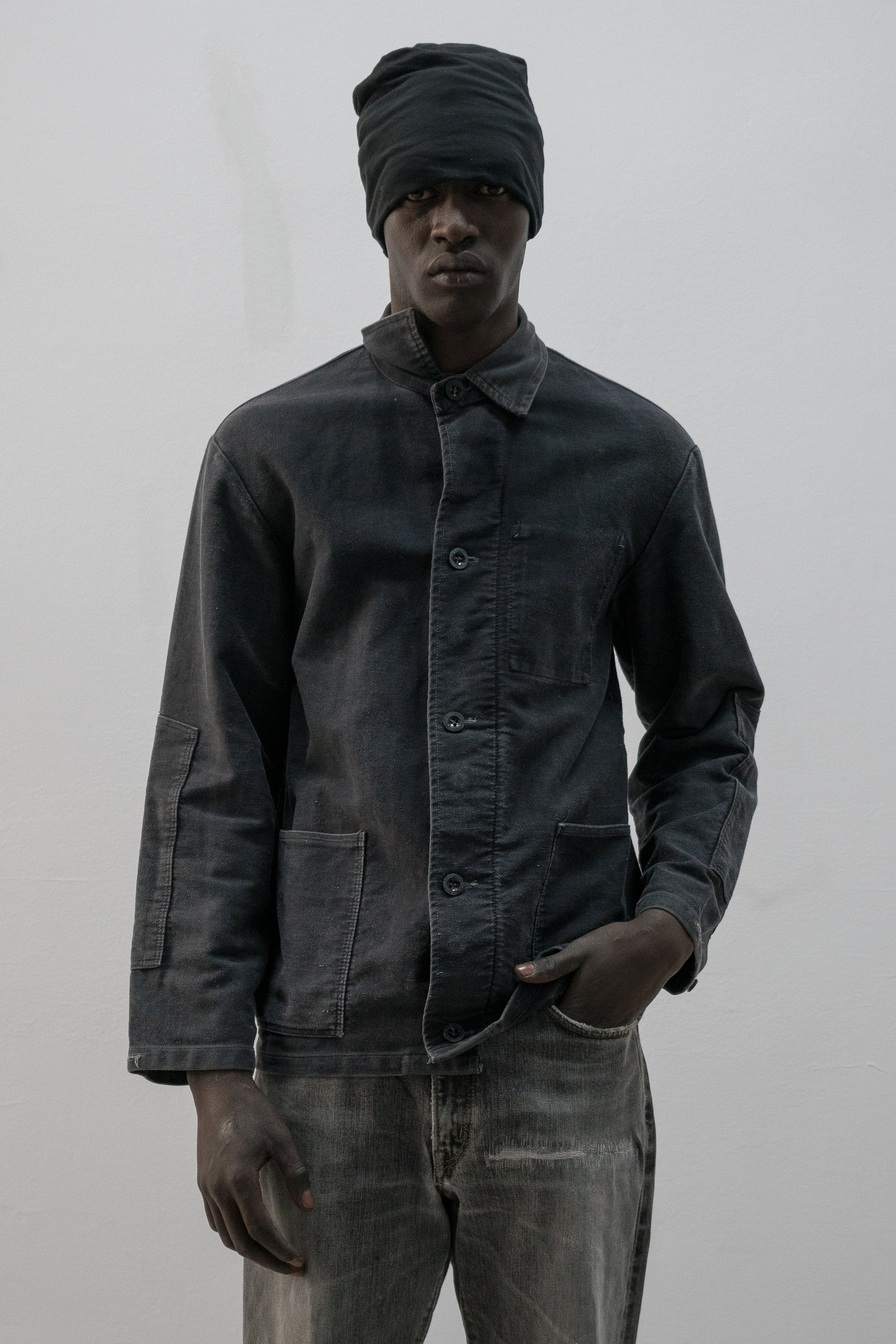 1960s ussr moleskin button-up chore jacket