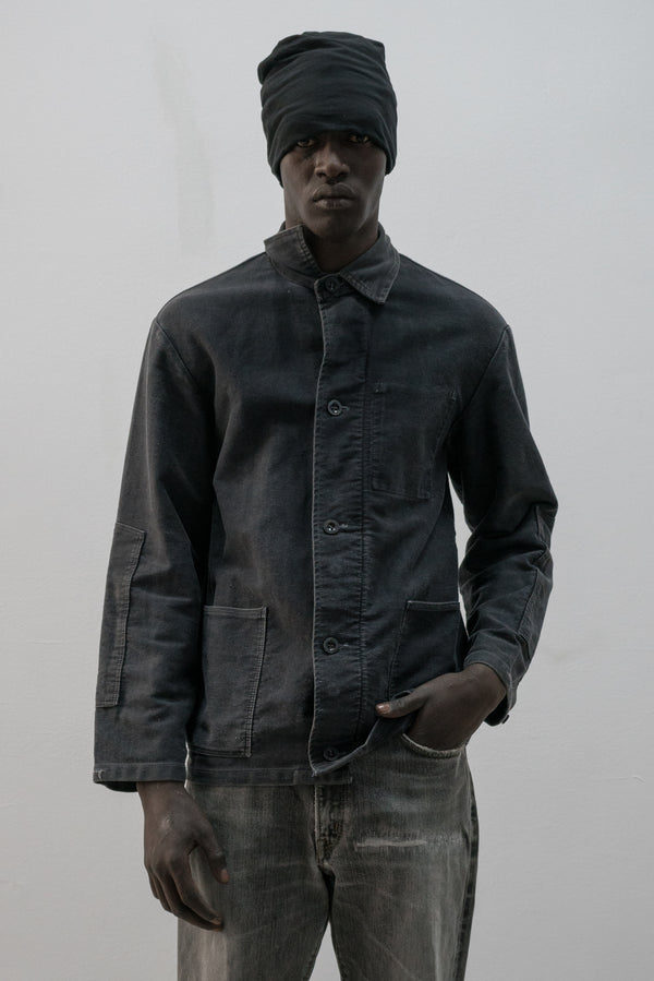 1960s ussr moleskin button-up chore jacket