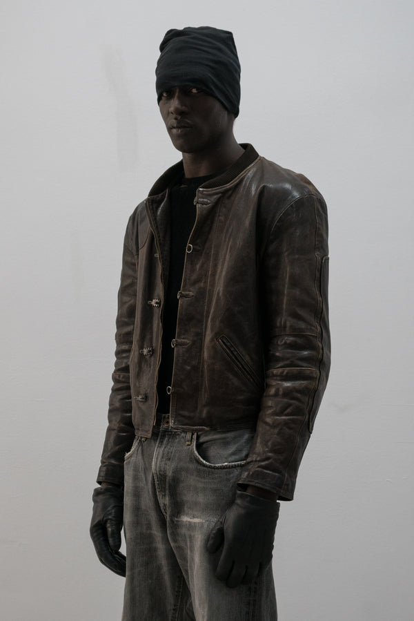 emporio armani hook deck leather jacket