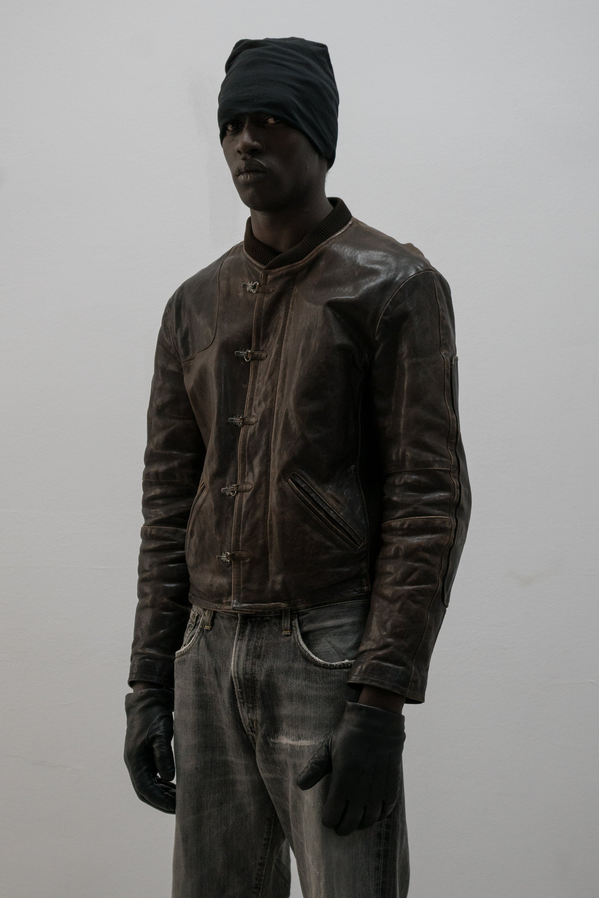 emporio armani hook deck leather jacket