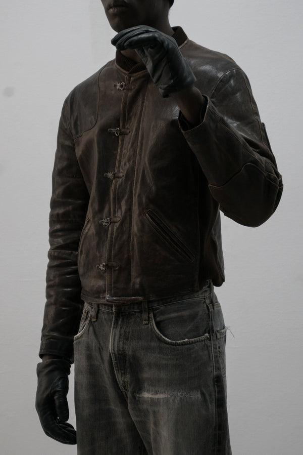 emporio armani hook deck leather jacket