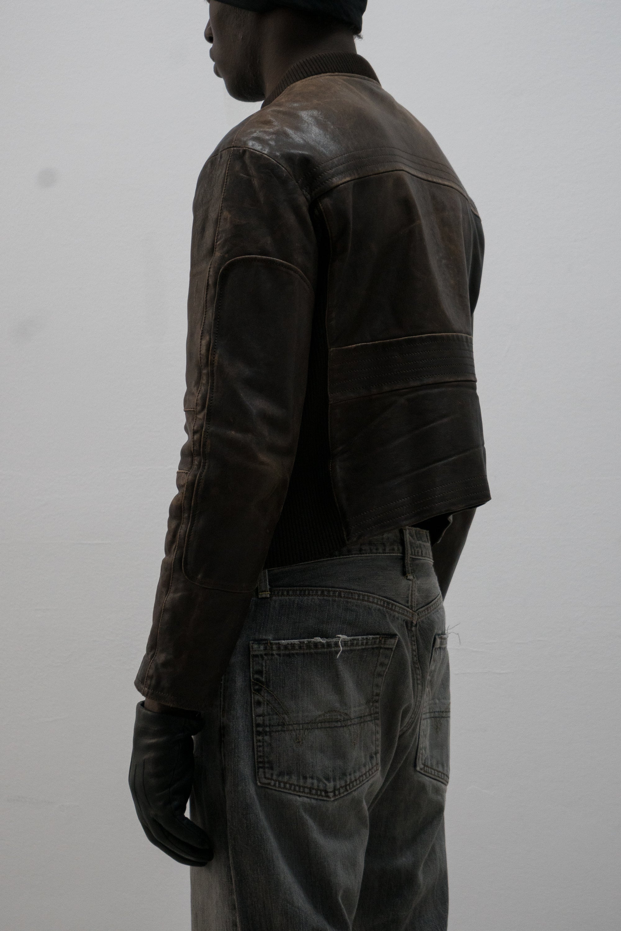emporio armani hook deck leather jacket