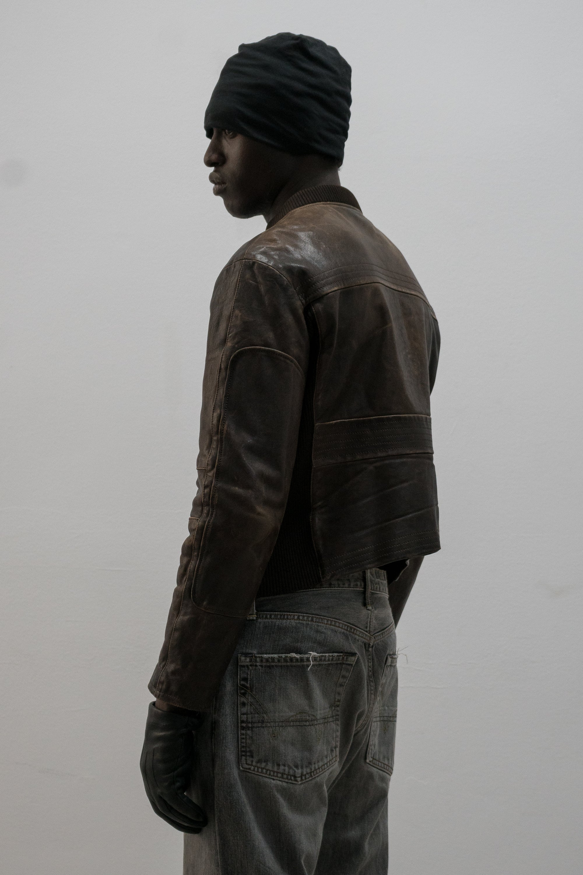 emporio armani hook deck leather jacket