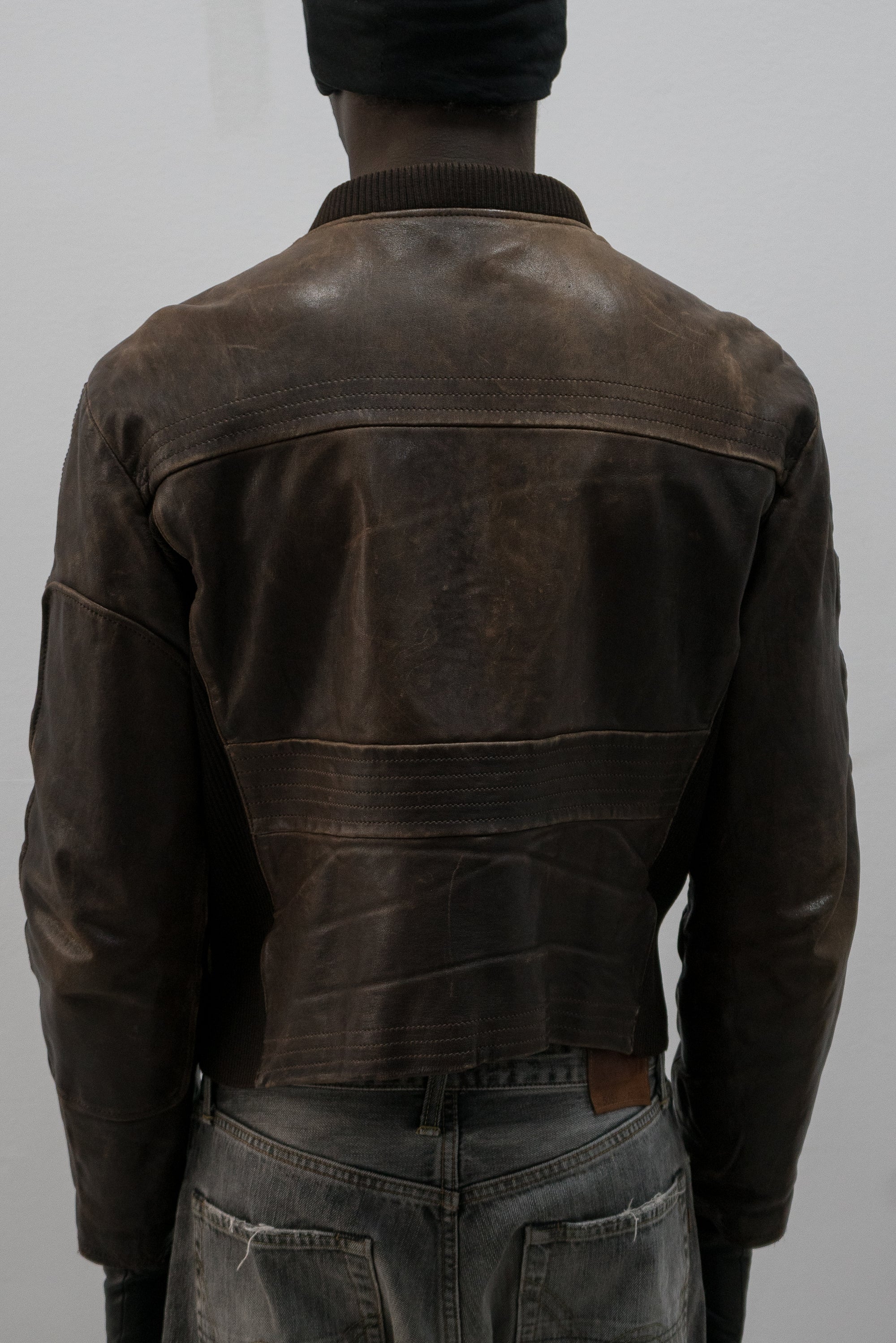 emporio armani hook deck leather jacket